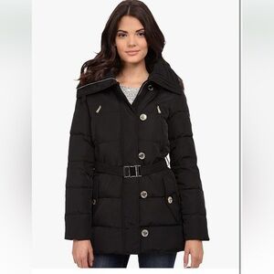 Michael Kors Women's Mid-Length Down Coat (XS, Black)